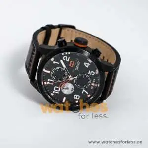 Tommy Hilfiger Men’s Quartz Black Leather Strap Black Dial 46mm Watch 1791136 UAE DUBAI AJMAN SHARJAH ABU DHABI RAS AL KHAIMA UMM UL QUWAIN ALAIN FUJAIRAH