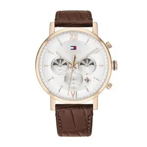 Tommy Hilfiger Men’s Quartz Leather Strap Silver Dial 44mm Watch 1710394 UAE DUBAI AJMAN SHARJAH ABU DHABI RAS AL KHAIMA UMM UL QUWAIN ALAIN FUJAIRAH