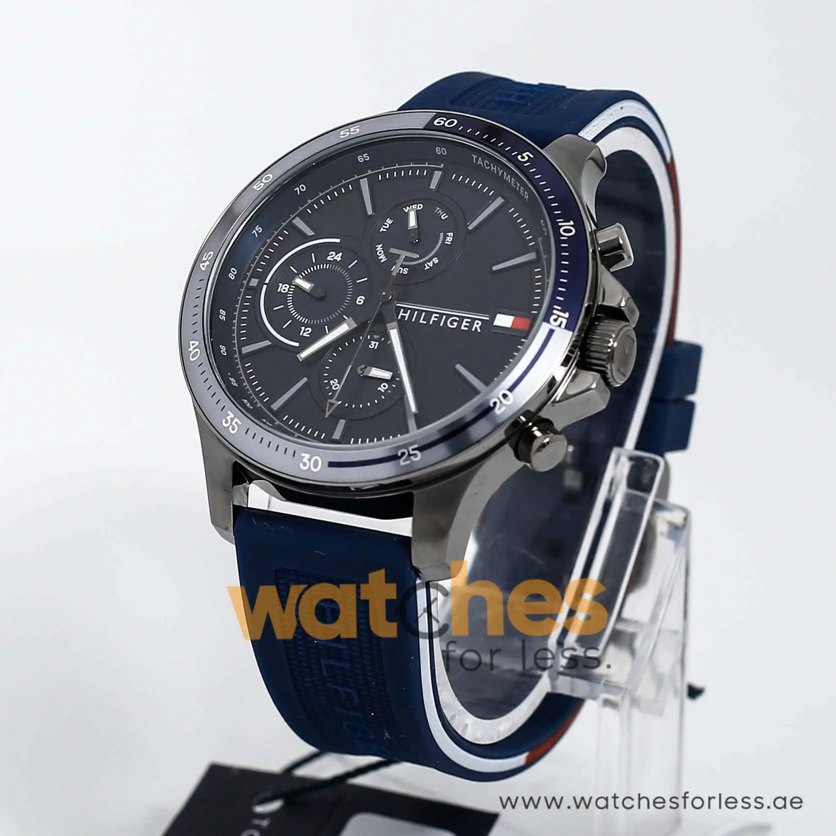 Tommy Hilfiger Men’s Quartz Silicone Strap Blue Dial 46mm Watch 1791721 UAE DUBAI AJMAN SHARJAH ABU DHABI RAS AL KHAIMA UMM UL QUWAIN ALAIN FUJAIRAH