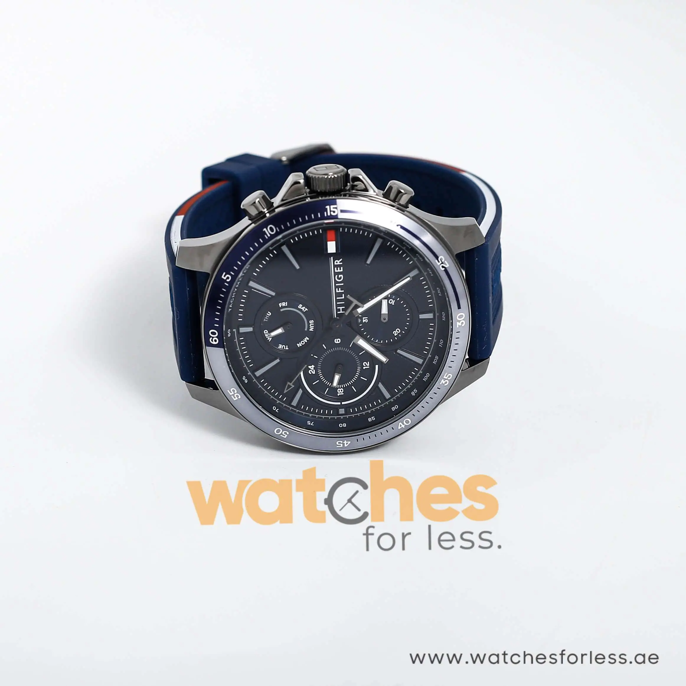 Tommy Hilfiger Men’s Quartz Silicone Strap Blue Dial 46mm Watch 1791721 UAE DUBAI AJMAN SHARJAH ABU DHABI RAS AL KHAIMA UMM UL QUWAIN ALAIN FUJAIRAH