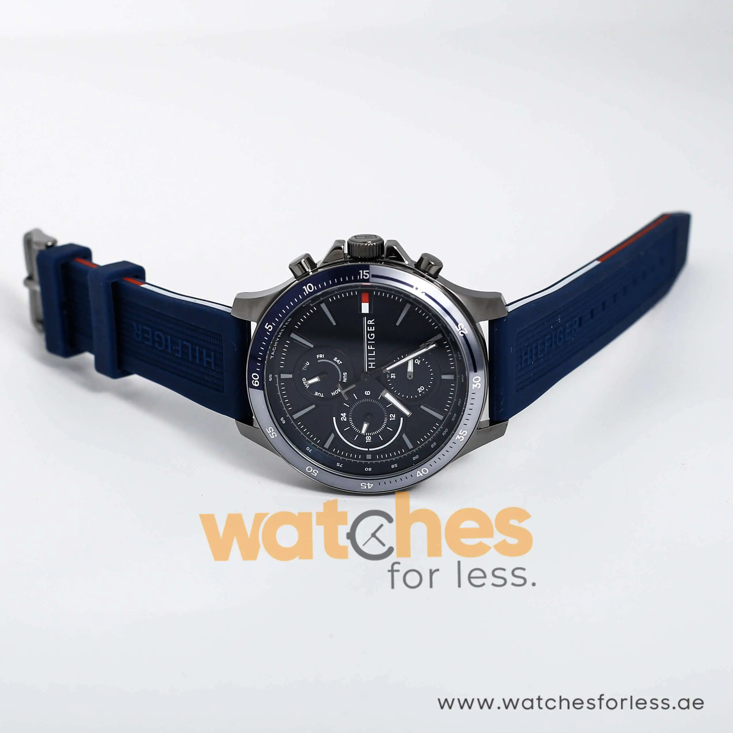 Tommy Hilfiger Men’s Quartz Silicone Strap Blue Dial 46mm Watch 1791721 UAE DUBAI AJMAN SHARJAH ABU DHABI RAS AL KHAIMA UMM UL QUWAIN ALAIN FUJAIRAH