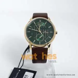 Tommy Hilfiger Men’s Quartz Leather Strap Green Dial 41mm Watch 1791607 UAE DUBAI AJMAN SHARJAH ABU DHABI RAS AL KHAIMA UMM UL QUWAIN ALAIN FUJAIRAH