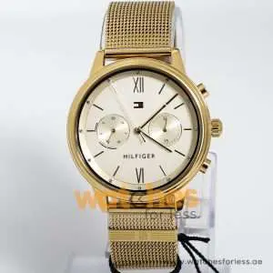 Tommy Hilfiger Women’s Quartz Stainless Steel Gold Dial 38mm Watch 1782302 UAE DUBAI AJMAN SHARJAH ABU DHABI RAS AL KHAIMA UMM UL QUWAIN ALAIN FUJAIRAH