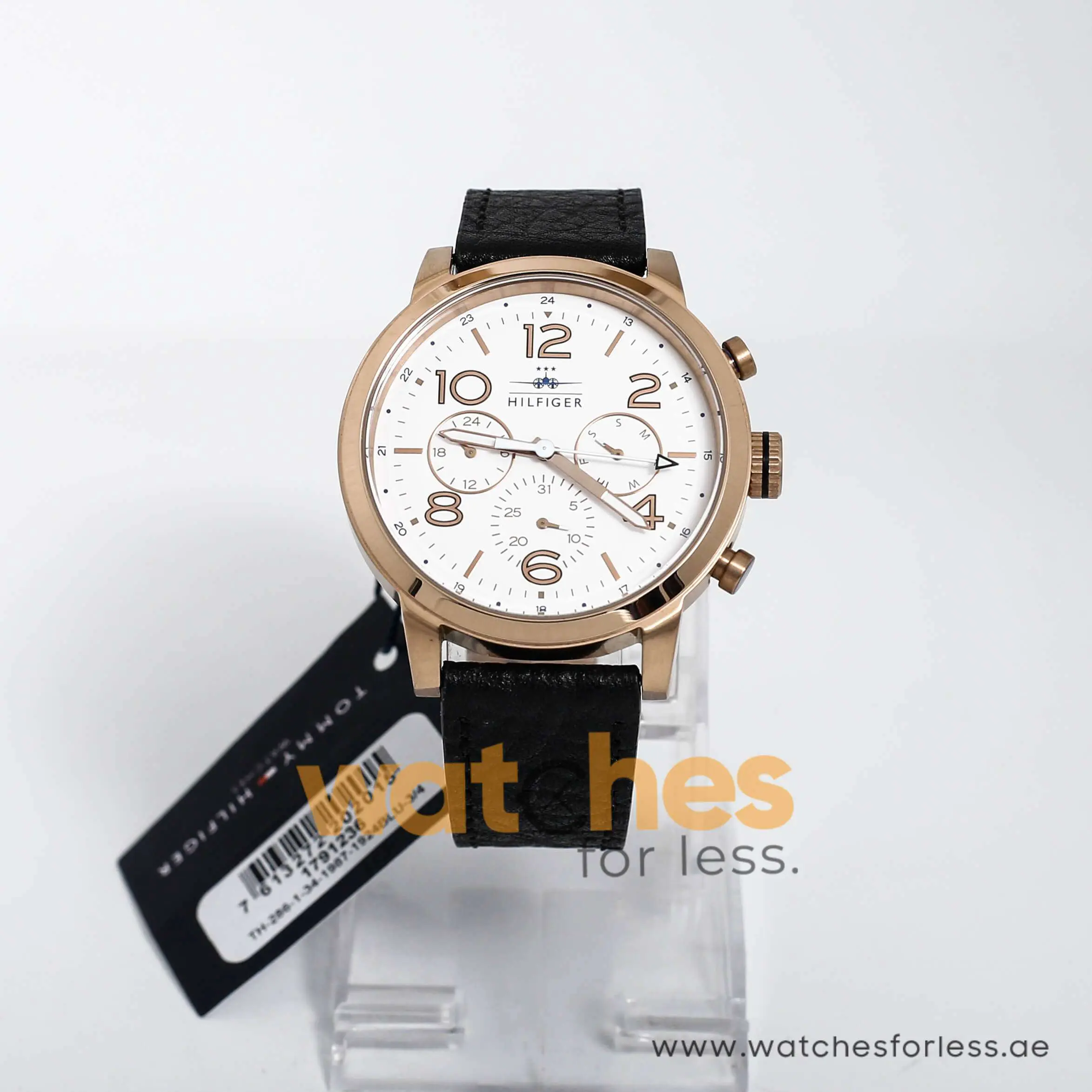 Tommy Hilfiger Men’s Quartz Leather Strap White Dial 46mm Watch 1791236 UAE DUBAI AJMAN SHARJAH ABU DHABI RAS AL KHAIMA UMM UL QUWAIN ALAIN FUJAIRAH