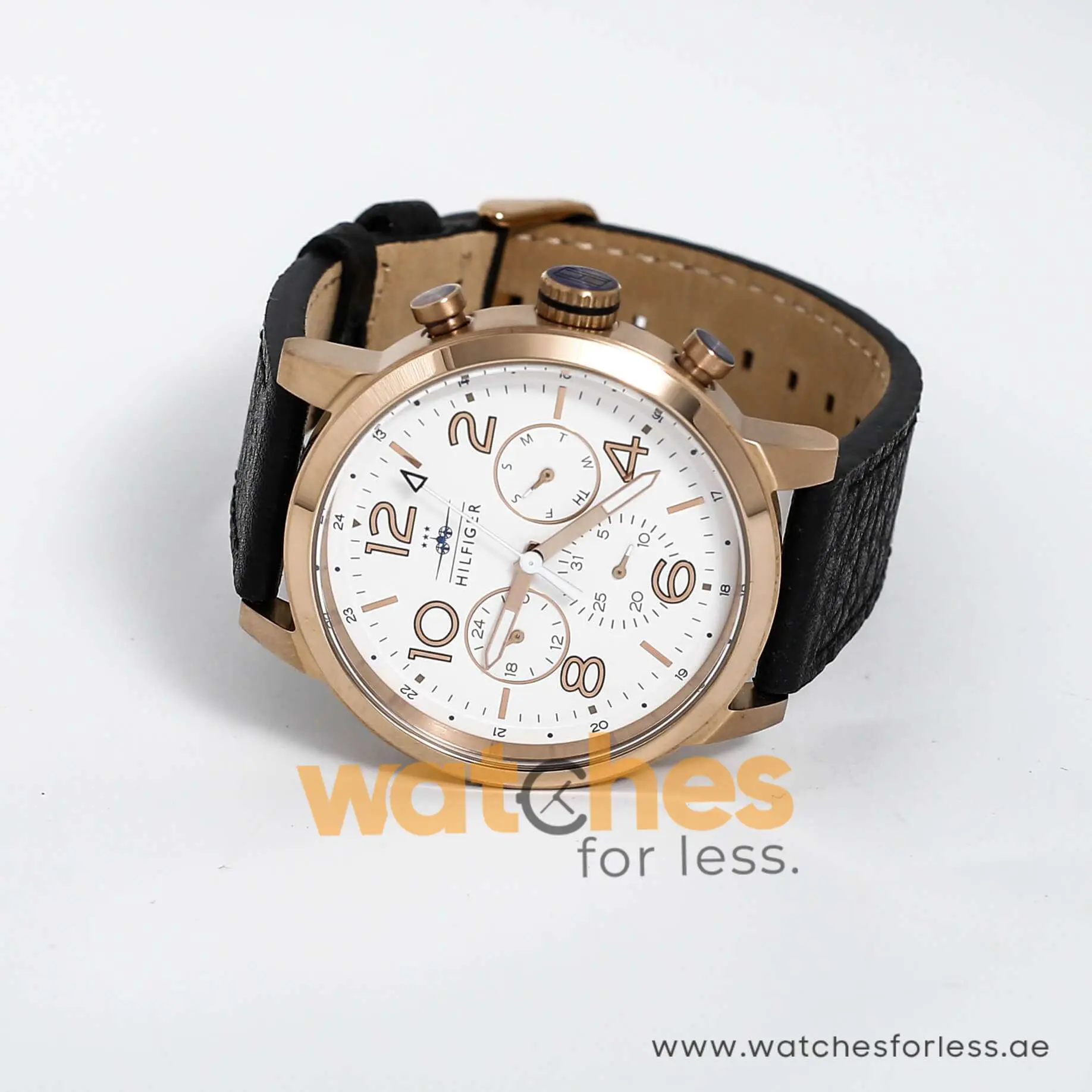 Tommy Hilfiger Men’s Quartz Leather Strap White Dial 46mm Watch 1791236 UAE DUBAI AJMAN SHARJAH ABU DHABI RAS AL KHAIMA UMM UL QUWAIN ALAIN FUJAIRAH