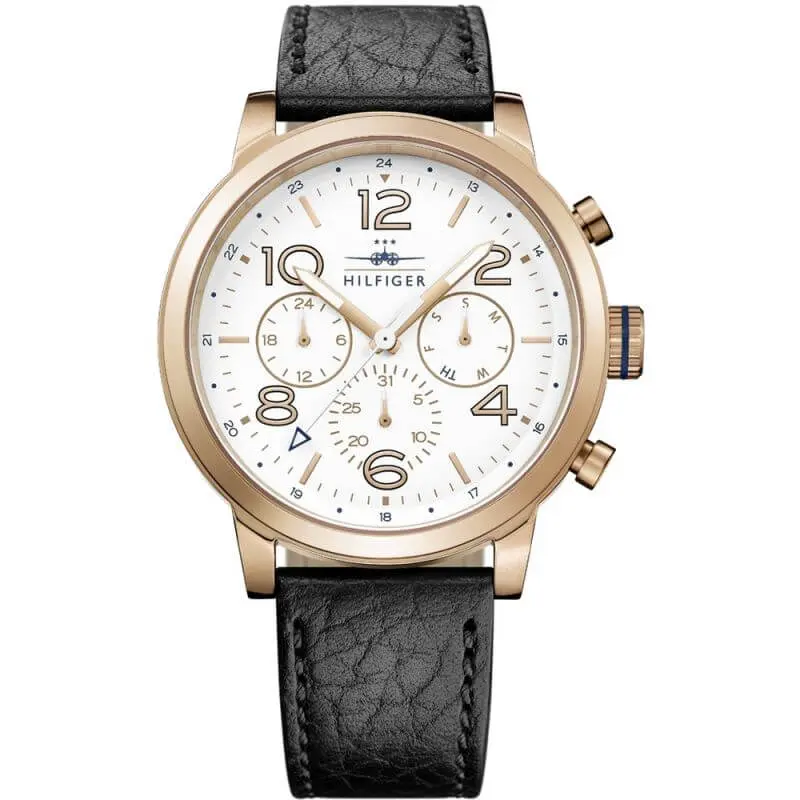 Tommy Hilfiger Men’s Quartz Leather Strap White Dial 46mm Watch 1791236 UAE DUBAI AJMAN SHARJAH ABU DHABI RAS AL KHAIMA UMM UL QUWAIN ALAIN FUJAIRAH