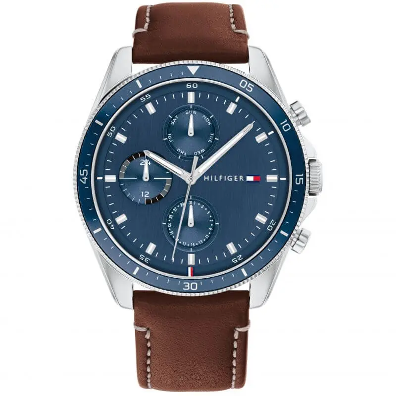 Tommy Hilfiger Men’s Quartz Leather Strap Blue Dial 44mm Watch 1791837 UAE DUBAI AJMAN SHARJAH ABU DHABI RAS AL KHAIMA UMM UL QUWAIN ALAIN FUJAIRAH
