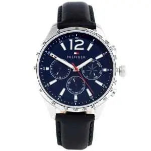 Tommy Hilfiger Men’s Quartz Leather Strap Blue Dial 44mm Watch 1791468
