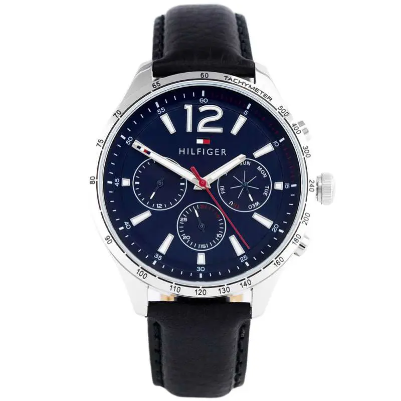 Tommy Hilfiger Men’s Quartz Leather Strap Blue Dial 44mm Watch 1791468