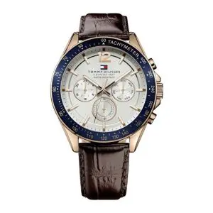 Tommy Hilfiger Men’s Quartz Leather Strap Silver Dial 46mm Watch 1791118 UAE DUBAI AJMAN SHARJAH ABU DHABI RAS AL KHAIMA UMM UL QUWAIN ALAIN FUJAIRAH
