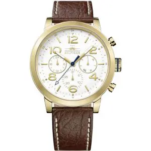 Tommy Hilfiger Men’s Quartz Brown Leather Strap White Dial 46mm Watch 1791231 UAE DUBAI AJMAN SHARJAH ABU DHABI RAS AL KHAIMA UMM UL QUWAIN ALAIN FUJAIRAH
