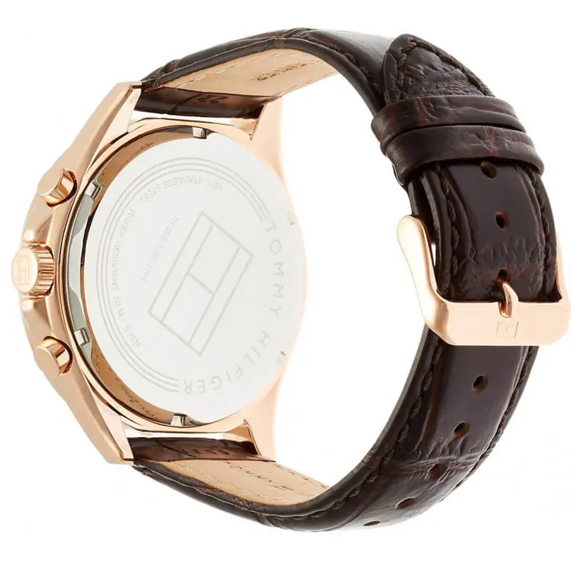 Tommy Hilfiger Men’s Quartz Leather Strap Silver Dial 46mm Watch 1791118 UAE DUBAI AJMAN SHARJAH ABU DHABI RAS AL KHAIMA UMM UL QUWAIN ALAIN FUJAIRAH