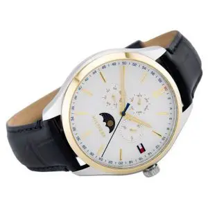 Tommy Hilfiger Men’s Analogue Quartz Black Leather Strap Silver Dial 43mm Watch 1791305 UAE DUBAI AJMAN SHARJAH ABU DHABI RAS AL KHAIMA UMM UL QUWAIN ALAIN FUJAIRAH