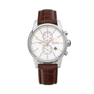 Hugo Boss Men’s Quartz Lather Strap Silver Dial 41mm Watch 1513280 UAE DUBAI AJMAN SHARJAH ABU DHABI RAS AL KHAIMA UMM UL QUWAIN ALAIN FUJAIRAH