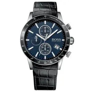 Hugo Boss Men’s Chronograph Quartz Leather Strap Blue Dial 44mm Watch 1513391 UAE DUBAI AJMAN SHARJAH ABU DHABI RAS AL KHAIMA UMM UL QUWAIN ALAIN FUJAIRAH
