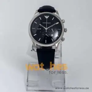 Emporio Armani Men’s Chronograph Leather Strap Blue Dial 43mm Watch AR11018 UAE DUBAI AJMAN SHARJAH ABU DHABI RAS AL KHAIMA UMM UL QUWAIN ALAIN FUJAIRAH