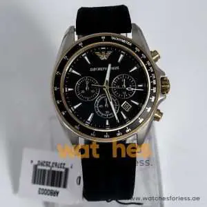 Emporio Armani Men’s Quartz Chronograph Black Silicone Strap Black Dial 44mm Watch AR80003 UAE DUBAI AJMAN SHARJAH ABU DHABI RAS AL KHAIMA UMM UL QUWAIN ALAIN FUJAIRAH