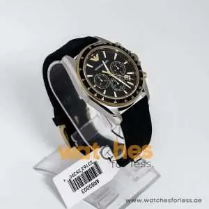 Emporio Armani Men’s Quartz Chronograph Black Silicone Strap Black Dial 44mm Watch AR80003 UAE DUBAI AJMAN SHARJAH ABU DHABI RAS AL KHAIMA UMM UL QUWAIN ALAIN FUJAIRAH