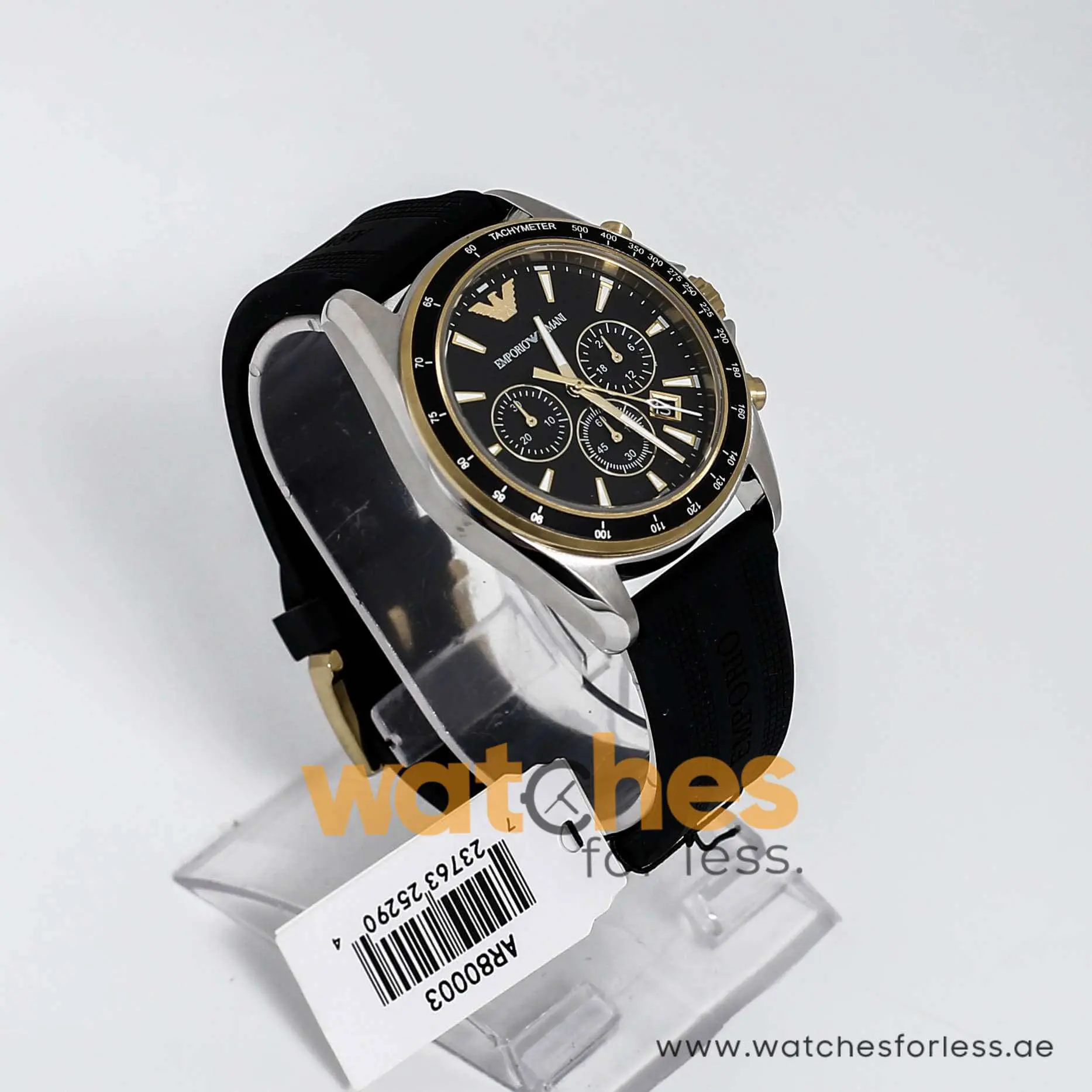 Emporio Armani Men’s Quartz Chronograph Black Silicone Strap Black Dial 44mm Watch AR80003 UAE DUBAI AJMAN SHARJAH ABU DHABI RAS AL KHAIMA UMM UL QUWAIN ALAIN FUJAIRAH