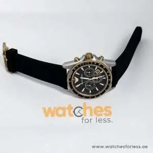Emporio Armani Men’s Quartz Chronograph Black Silicone Strap Black Dial 44mm Watch AR80003 UAE DUBAI AJMAN SHARJAH ABU DHABI RAS AL KHAIMA UMM UL QUWAIN ALAIN FUJAIRAH