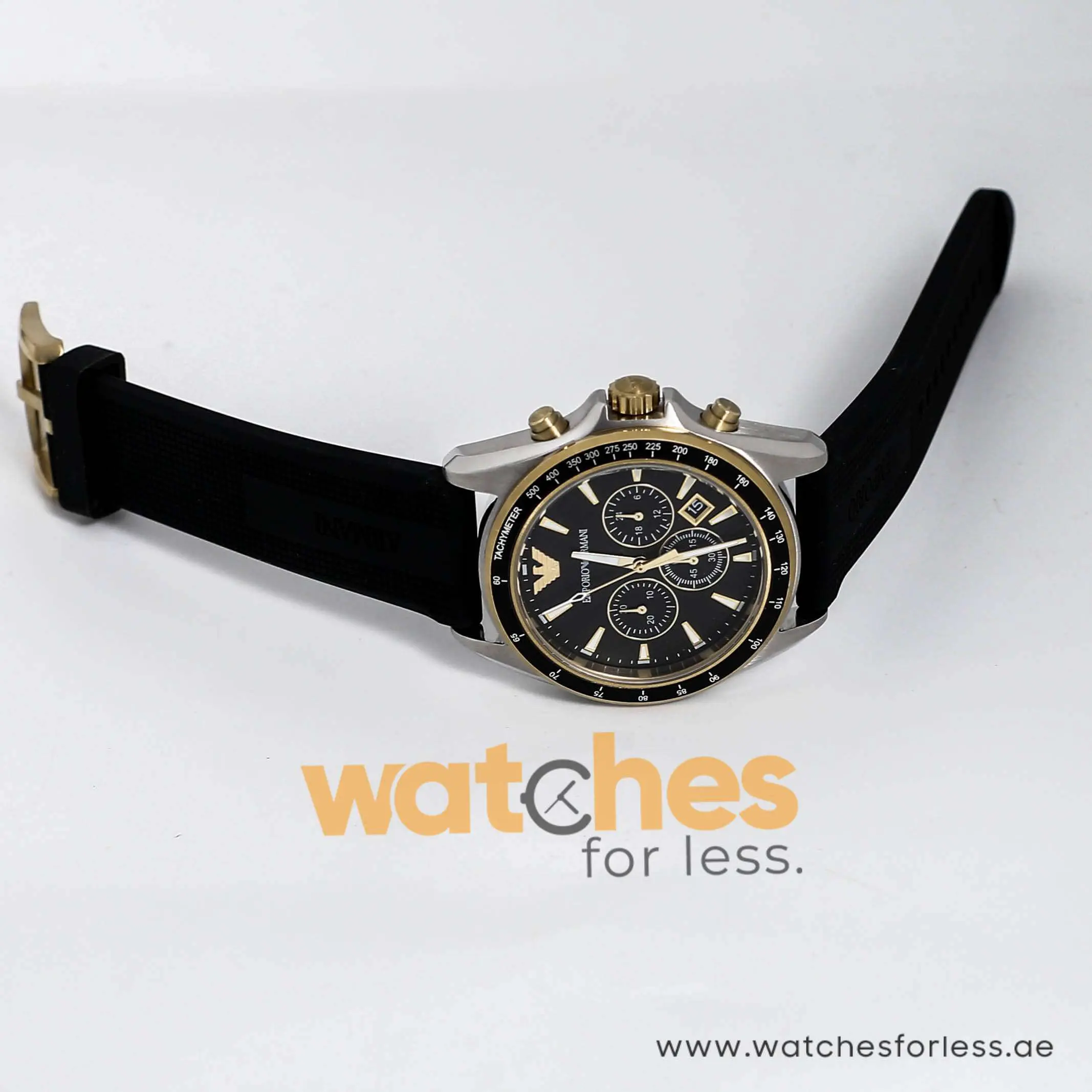 Emporio Armani Men’s Quartz Chronograph Black Silicone Strap Black Dial 44mm Watch AR80003 UAE DUBAI AJMAN SHARJAH ABU DHABI RAS AL KHAIMA UMM UL QUWAIN ALAIN FUJAIRAH
