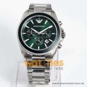 Emporio Armani Men’s Chronograph Quartz Stainless Steel Green Dial 43mm Watch AR6090 UAE DUBAI AJMAN SHARJAH ABU DHABI RAS AL KHAIMA UMM UL QUWAIN ALAIN FUJAIRAH