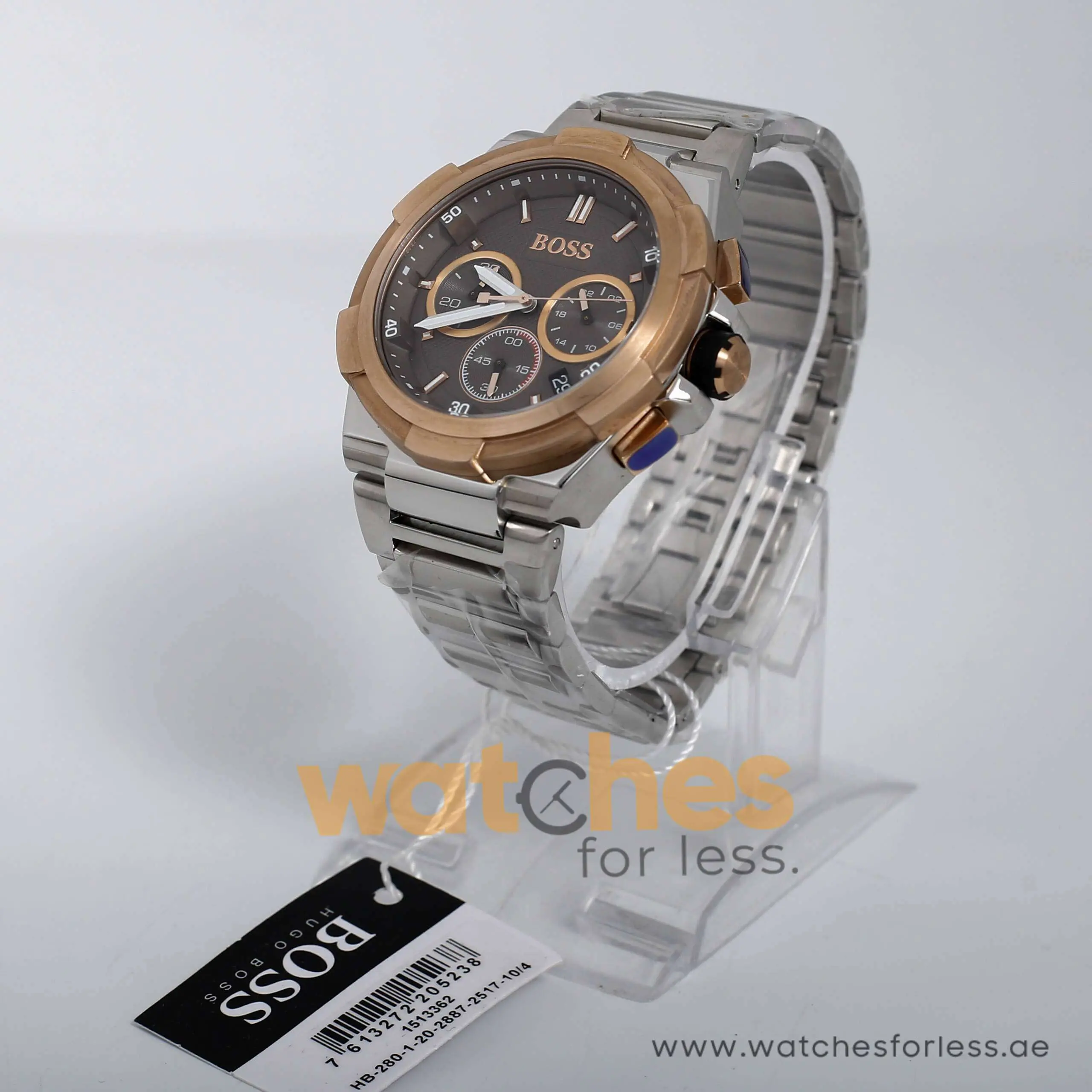 Hugo Boss Men’s Chronograph Quartz Stainless Steel Grey Dial 45mm Watch 1513362 UAE DUBAI AJMAN SHARJAH ABU DHABI RAS AL KHAIMA UMM UL QUWAIN ALAIN FUJAIRAH