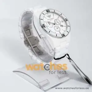 Emporio Armani Men’s Chronograph Ceramic Silver Dial 43mm Watch AR1424 UAE DUBAI AJMAN SHARJAH ABU DHABI RAS AL KHAIMA UMM UL QUWAIN ALAIN FUJAIRAH