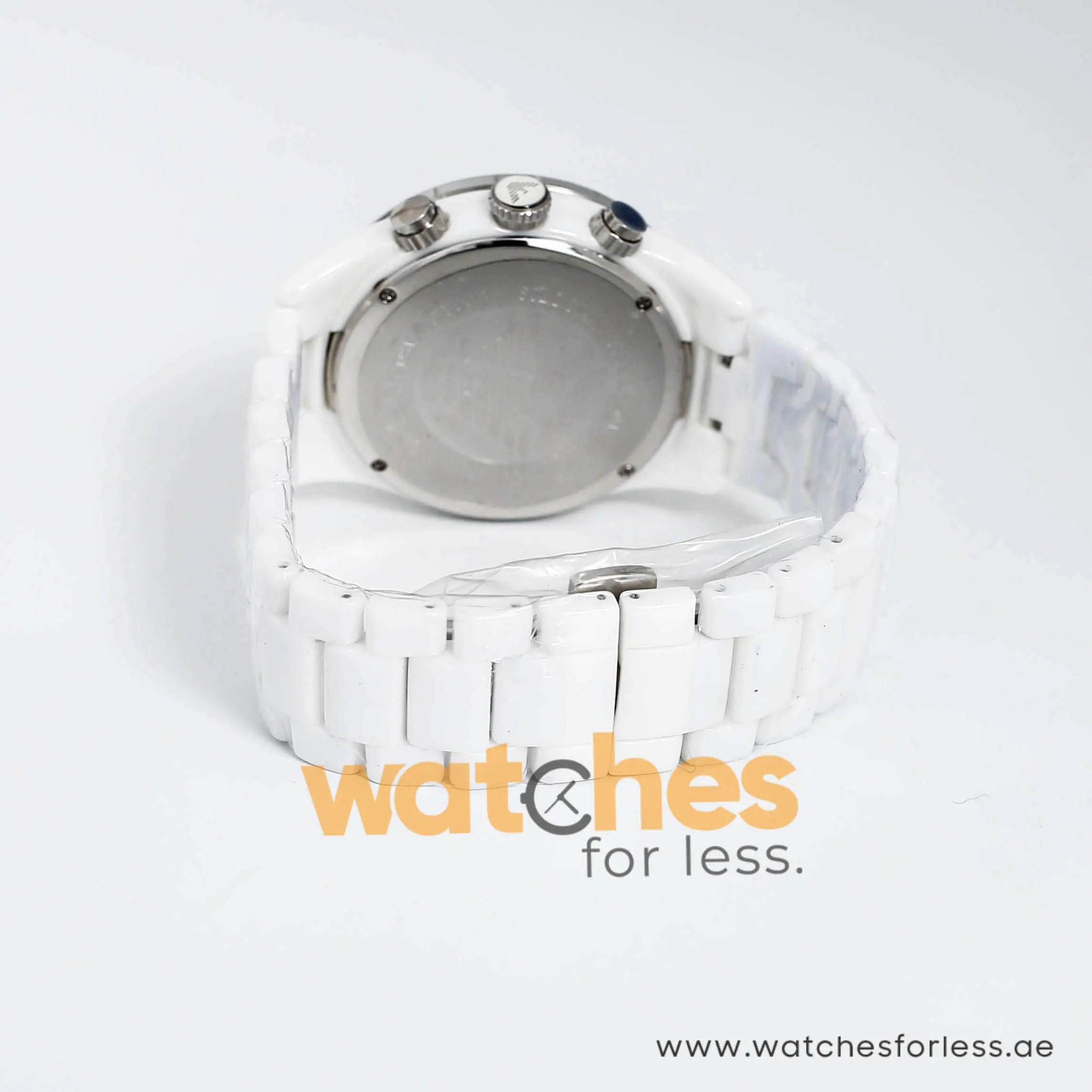 Emporio Armani Men’s Chronograph Ceramic Silver Dial 43mm Watch AR1424 UAE DUBAI AJMAN SHARJAH ABU DHABI RAS AL KHAIMA UMM UL QUWAIN ALAIN FUJAIRAH