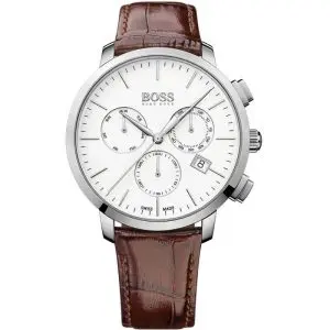 Hugo Boss Men’s Quartz Leather Strap White Dial 44mm Watch 1513263 UAE DUBAI AJMAN SHARJAH ABU DHABI RAS AL KHAIMA UMM UL QUWAIN ALAIN FUJAIRAH