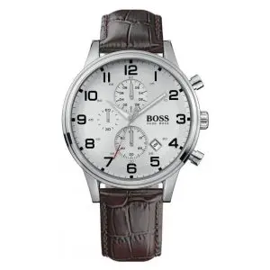Hugo Boss Men’s Quartz Leather Strap White Dial 44mm Watch 1512447 UAE DUBAI AJMAN SHARJAH ABU DHABI RAS AL KHAIMA UMM UL QUWAIN ALAIN FUJAIRAH