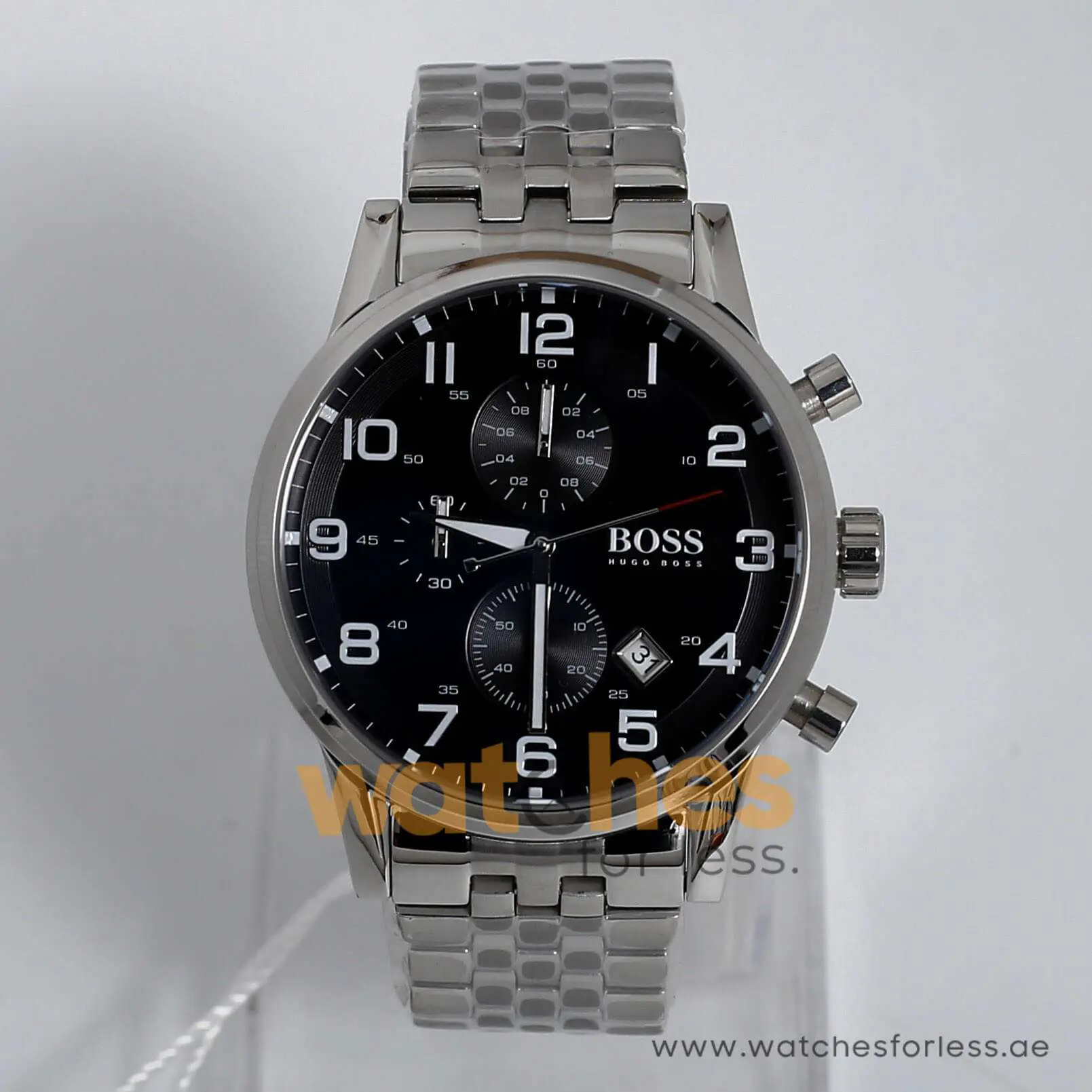 Hugo Boss Men’s Quartz Stainless Steel Black Dial 44mm Watch 1512446 UAE DUBAI AJMAN SHARJAH ABU DHABI RAS AL KHAIMA UMM UL QUWAIN ALAIN FUJAIRAH