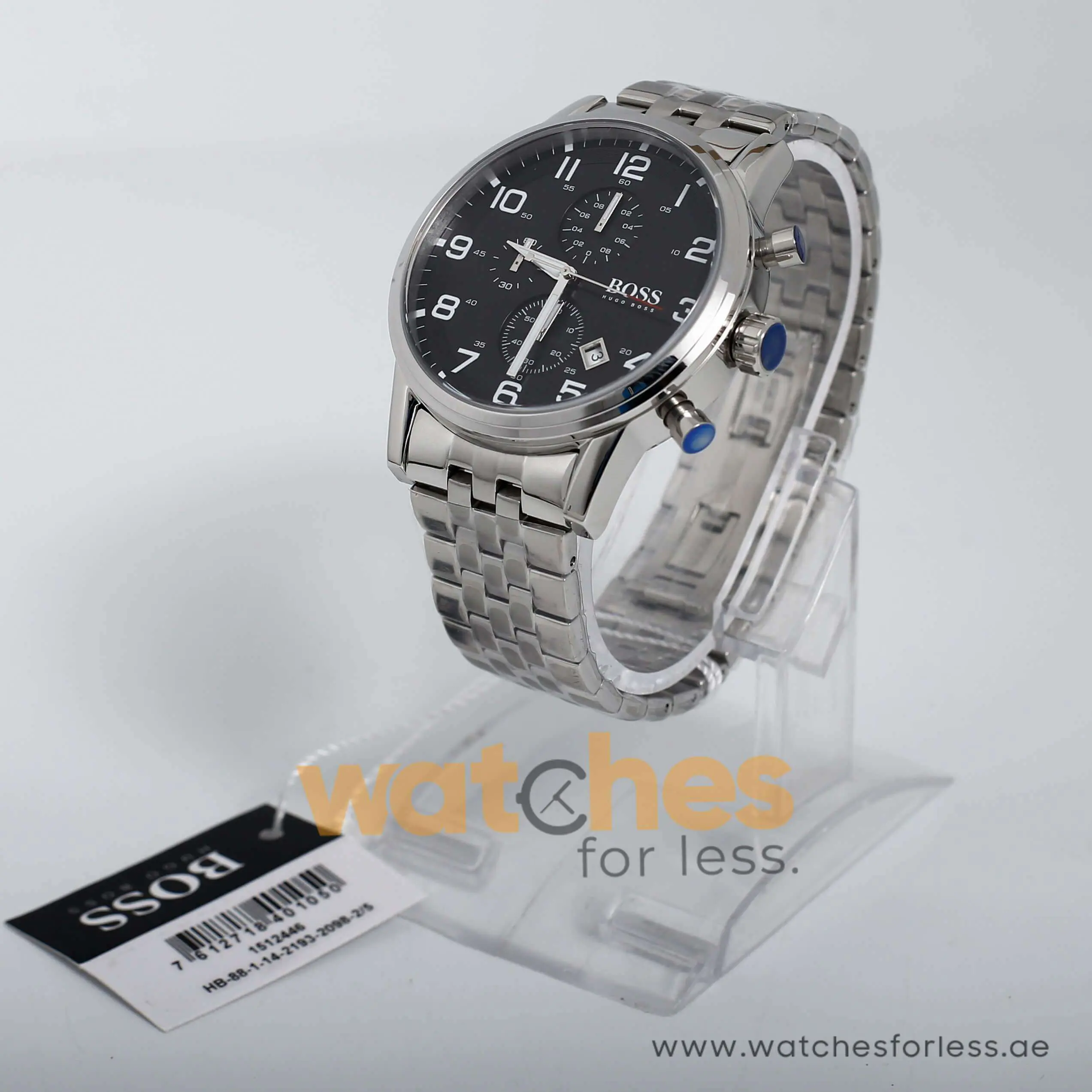 Hugo Boss Men’s Quartz Stainless Steel Black Dial 44mm Watch 1512446 UAE DUBAI AJMAN SHARJAH ABU DHABI RAS AL KHAIMA UMM UL QUWAIN ALAIN FUJAIRAH