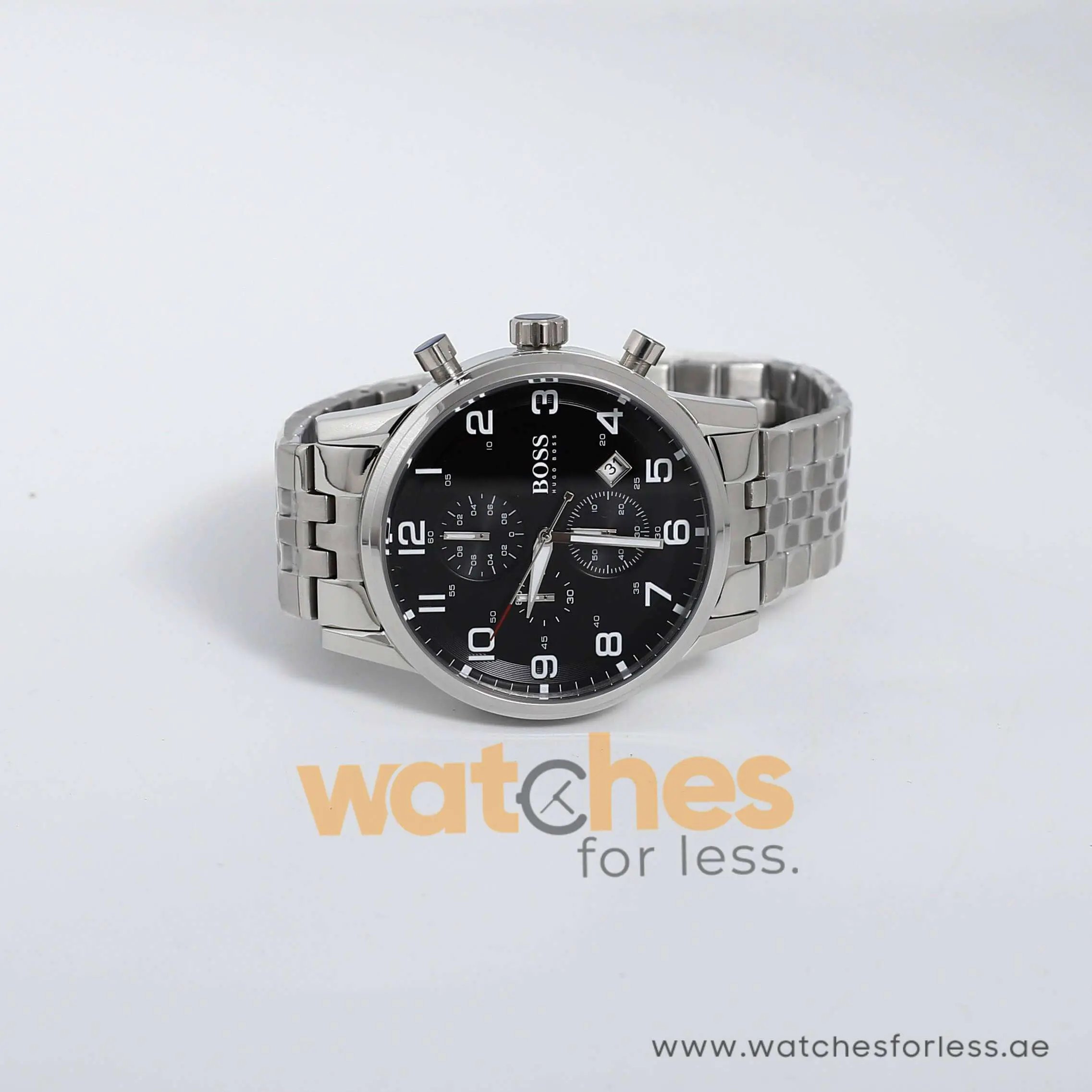 Hugo Boss Men’s Quartz Stainless Steel Black Dial 44mm Watch 1512446 UAE DUBAI AJMAN SHARJAH ABU DHABI RAS AL KHAIMA UMM UL QUWAIN ALAIN FUJAIRAH