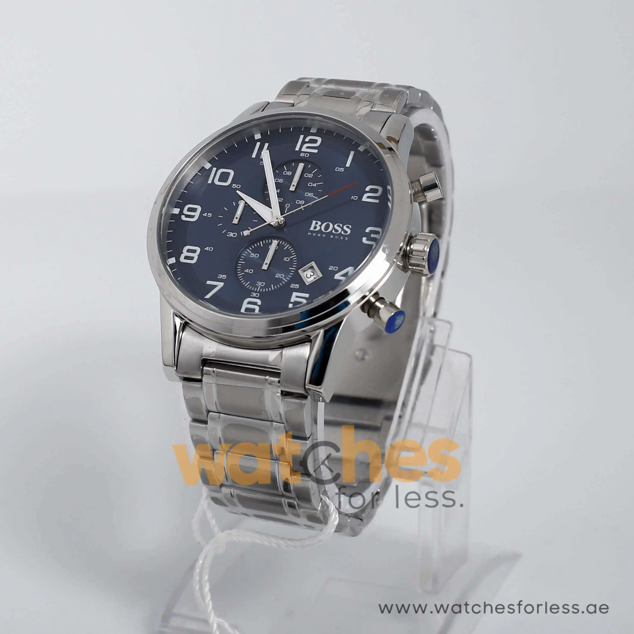 Hugo Boss Men’s Chronograph Quartz Stainless Steel Blue Dial 44mm Watch 1513183 UAE DUBAI AJMAN SHARJAH ABU DHABI RAS AL KHAIMA UMM UL QUWAIN ALAIN FUJAIRAH