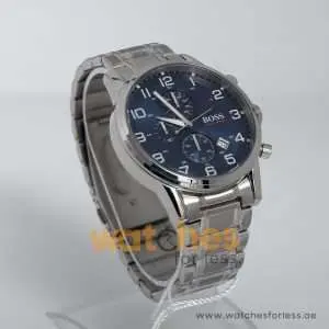 Hugo Boss Men’s Chronograph Quartz Stainless Steel Blue Dial 44mm Watch 1513183 UAE DUBAI AJMAN SHARJAH ABU DHABI RAS AL KHAIMA UMM UL QUWAIN ALAIN FUJAIRAH