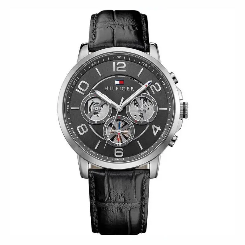 Tommy Hilfiger Men’s Quartz Leather Strap Grey Dial 44mm Watch 1791289 UAE DUBAI AJMAN SHARJAH ABU DHABI RAS AL KHAIMA UMM UL QUWAIN ALAIN FUJAIRAH
