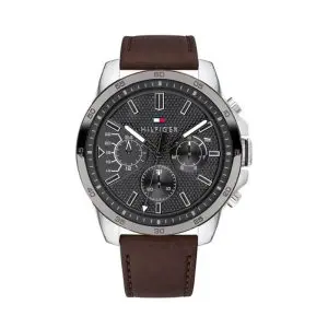 Tommy Hilfiger Men’s Quartz Leather Strap Grey Dial 48mm Watch 1791562 UAE DUBAI AJMAN SHARJAH ABU DHABI RAS AL KHAIMA UMM UL QUWAIN ALAIN FUJAIRAH