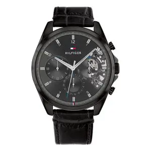 Tommy Hilfiger Men’s Quartz Leather Strap Black Dial 44mm Watch 1710452 UAE DUBAI AJMAN SHARJAH ABU DHABI RAS AL KHAIMA UMM UL QUWAIN ALAIN FUJAIRAH