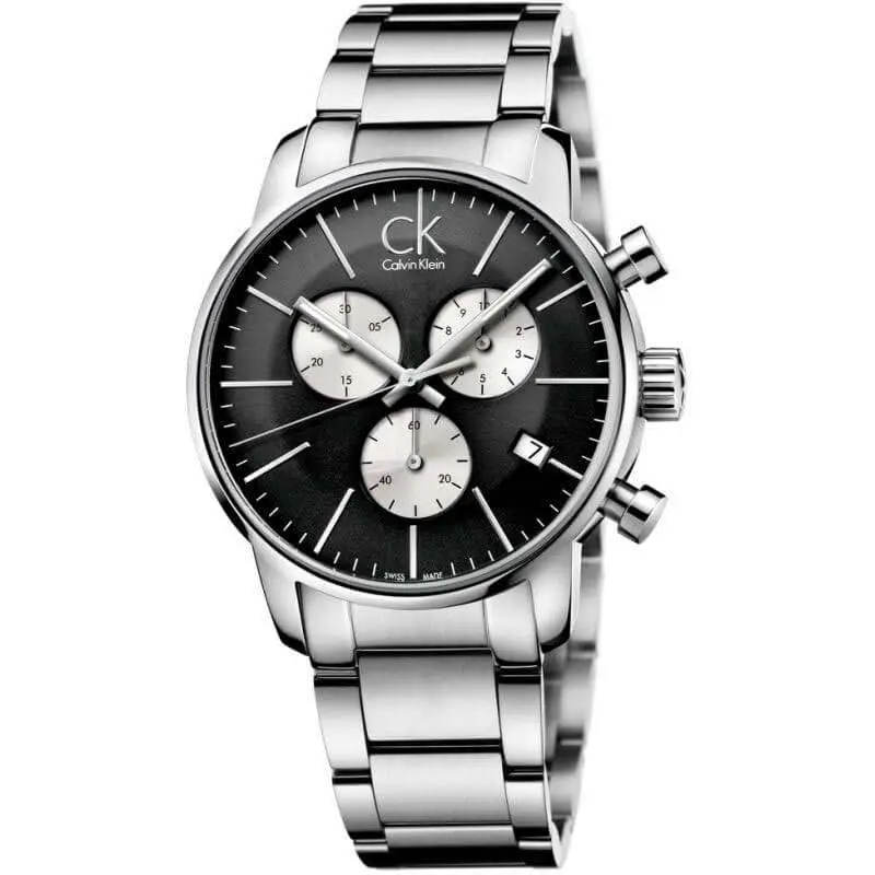 Calvin Klein Men’s Swiss Made Quartz Silver Stainless Steel Black Dial 40mm K2G2714X UAE DUBAI AJMAN SHARJAH ABU DHABI RAS AL KHAIMA UMM UL QUWAIN ALAIN FUJAIRAH