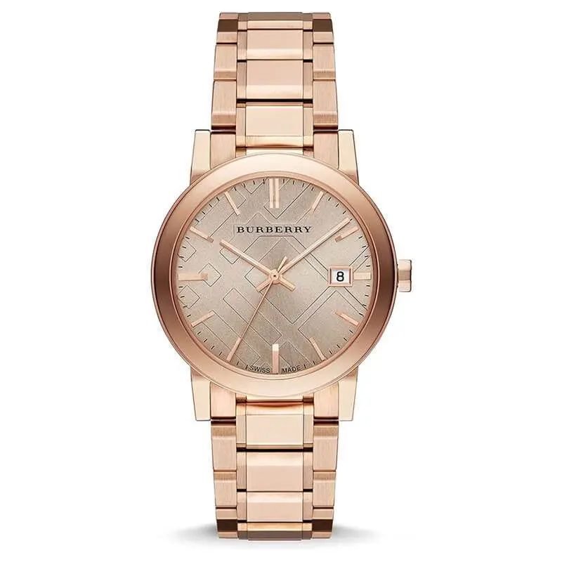 Burberry Unisex Swiss Made Stainless Steel Rose Gold Dial Watch 38mm BU9034 UAE DUBAI AJMAN SHARJAH ABU DHABI RAS AL KHAIMA UMM UL QUWAIN ALAIN FUJAIRAH
