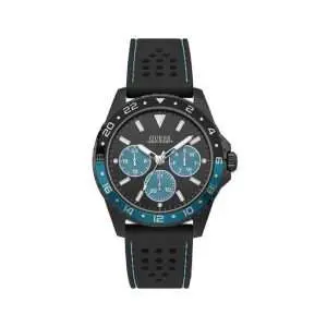Guess Men’s Quartz Silicone Strap Black Dial 44mm Watch W1108G5 UAE DUBAI AJMAN SHARJAH ABU DHABI RAS AL KHAIMA UMM UL QUWAIN ALAIN FUJAIRAH