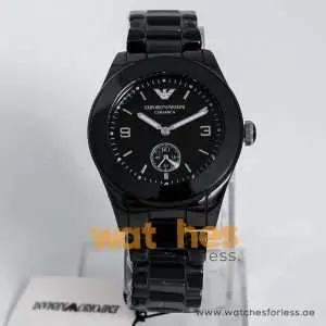 Emporio Armani Women’s Quartz Ceramic Black Dial 39mm Watch AR1422 UAE DUBAI AJMAN SHARJAH ABU DHABI RAS AL KHAIMA UMM UL QUWAIN ALAIN FUJAIRAH