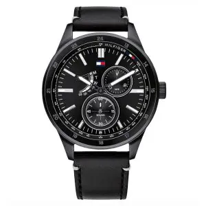 Tommy Hilfiger Men’s Quartz Leather Strap Black Dial 44mm Watch 1791638 UAE DUBAI AJMAN SHARJAH ABU DHABI RAS AL KHAIMA UMM UL QUWAIN ALAIN FUJAIRAH