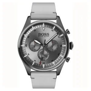 Hugo Boss Men’s Quartz Grey Leather Strap Grey Dial 44mm Watch 1513710 UAE DUBAI AJMAN SHARJAH ABU DHABI RAS AL KHAIMA UMM UL QUWAIN ALAIN FUJAIRAH