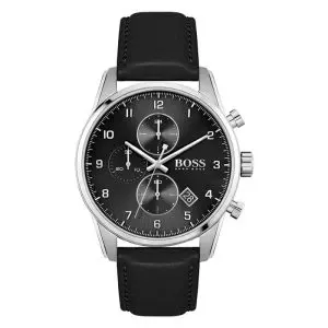 Hugo Boss Men’s Quartz Black Leather Strap Black Dial 44mm Watch 1513782 UAE DUBAI AJMAN SHARJAH ABU DHABI RAS AL KHAIMA UMM UL QUWAIN ALAIN FUJAIRAH