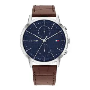 Tommy Hilfiger Men’s Quartz Brown Leather Strap Blue Dial 44mm Watch 1710436 UAE DUBAI AJMAN SHARJAH ABU DHABI RAS AL KHAIMA UMM UL QUWAIN ALAIN FUJAIRAH