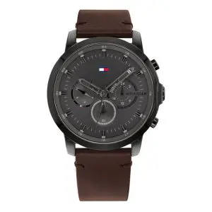 Tommy Hilfiger Men’s Quartz Brown Leather Strap Grey Dial 46mm Watch 1791799 UAE DUBAI AJMAN SHARJAH ABU DHABI RAS AL KHAIMA UMM UL QUWAIN ALAIN FUJAIRAH