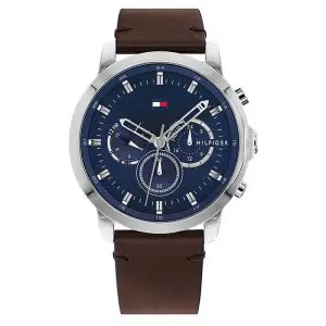 Tommy Hilfiger Men’s Quartz Brown Leather Strap Blue Dial 46mm Watch 1791797 UAE DUBAI AJMAN SHARJAH ABU DHABI RAS AL KHAIMA UMM UL QUWAIN ALAIN FUJAIRAH