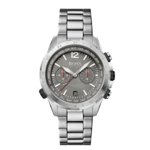 Hugo Boss Men’s Quartz Silver Stainless Steel Grey Dial 45mm Watch 1513774 UAE DUBAI AJMAN SHARJAH ABU DHABI RAS AL KHAIMA UMM UL QUWAIN ALAIN FUJAIRAH